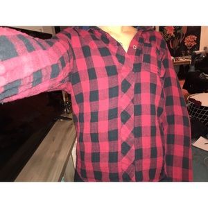 VINTAGE HAVANA PLAID FLANNEL BUTTON-UP